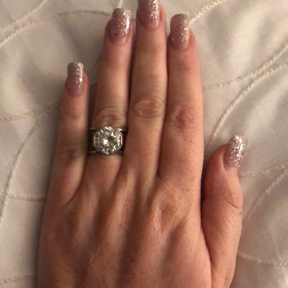 Silpada sterling silver large CZ ring